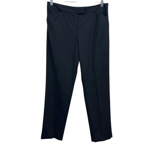 Lafayette 148 New York Women Dress Pants Irving Straight Black Pockets Zip 10*